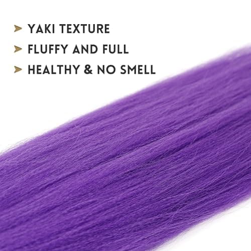 Long Purple Braiding Hair Pre Stretched Synthetic Braiding hair Extensions for Braids, Purple Hair Extensions for Stage Party Halloween Costume Cosplay - Image 5