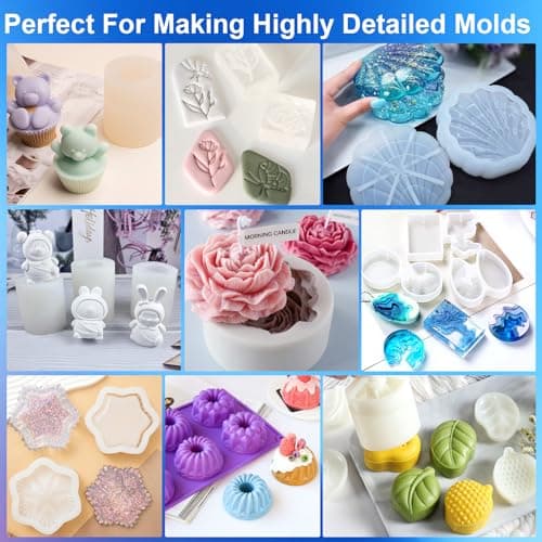 CHANGTIKEJI Silicone Mold Making Kit,64OZ Super Elastic Liquid Silicone for Mold Maker, Fast Cure Translucent Silicone Rubber for Casting Resins Mold,Silicone Mold,Candle Mold,Soap Mold,Food Mold - Image 6