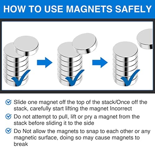 TRYMAG Small Strong 6 Different Sizes 255Pcs Rare Earth Magnets for Crafts, Heavy Duty Neodymium Round Refrigerator Magnets for Whiteboard, Home, Kitchen, Office, School - Image 5