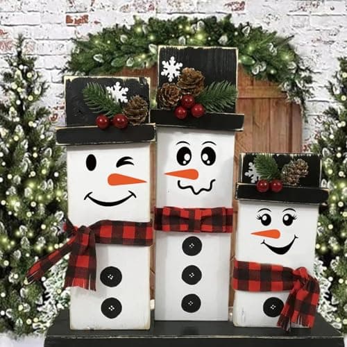 41 PCS Snowman Face Stickers for Crafts Christmas Vinyl Snowman Face Decals for Ornaments Glass Water Bottles Cup Window Wall Christmas Decorations (41Pcs Snowmen Faces) - Image 2