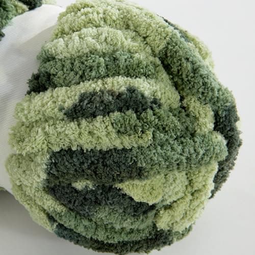 MABOZOO Tie Dye Chunky Yarn for Crocheting & Knitting, 8 Pack - Soft Plush Sage Green Fluffy Jumbo Chenille Yarn,Giant Thick Fuzzy Bulky(29 yds, 8 oz Each Skein) - Image 8