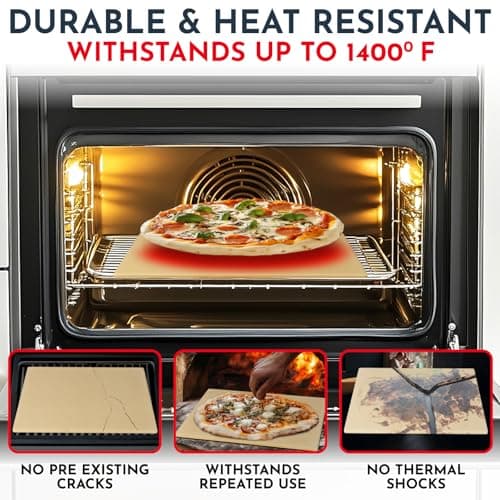 Pizza Stone for Oven Set - 15 x 12 inch Stone for Grill - 3PCS PizzaMaking Accessories - Large Pizza Oven Stones - Baking Stones for Bread and Pizzas - Image 2