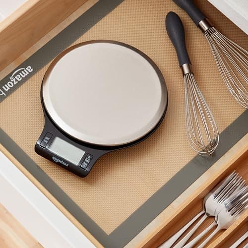 Amazon Basics Digital Kitchen Scale with LCD Display, Batteries Included, Weighs up to 11 pounds, Black and Stainless Steel - Image 7