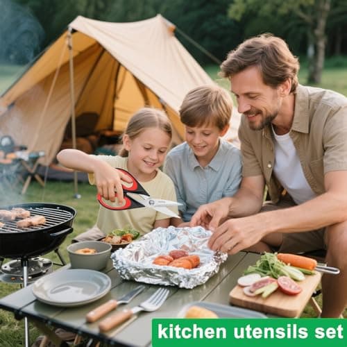 iBayam Kitchen Scissors All Purpose Heavy Duty, Kitchen Utensils Set, Stainless Steel Cooking Utensils Gadgets, Meat Poultry Food Shears Dishwasher Safe Utility Tools Home Gift, with Protective Sheath - Image 7