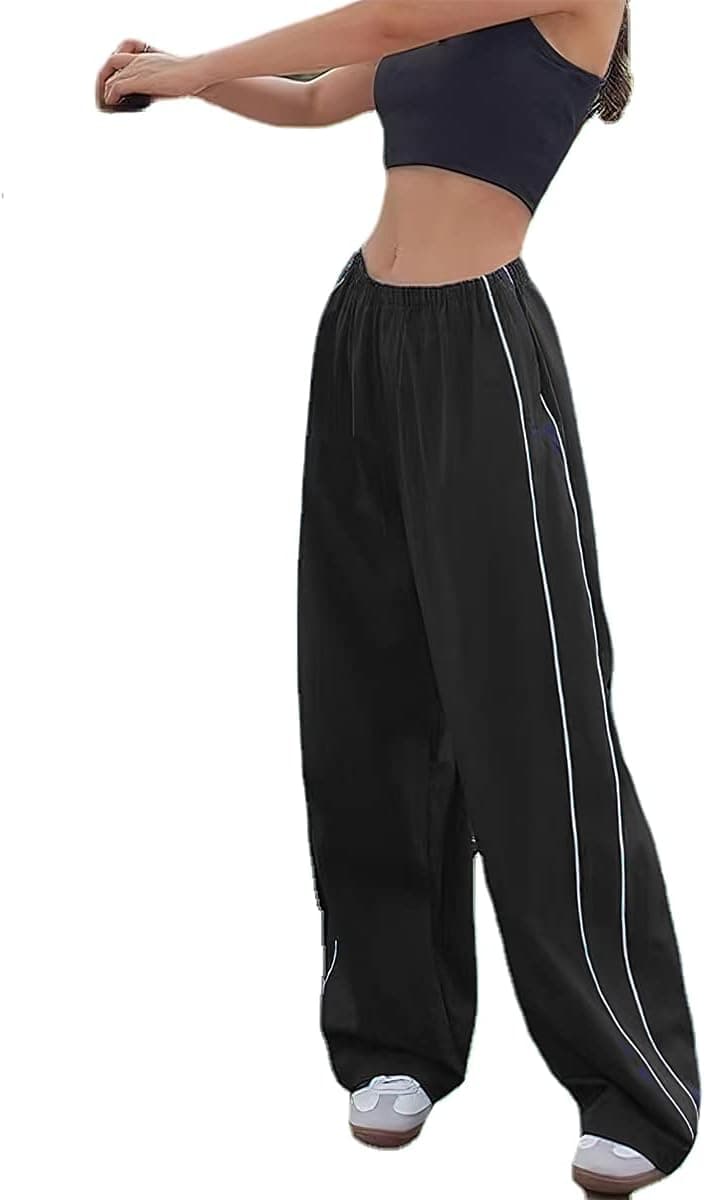 Amazon.com: XPONNI Track Pants Women Baggy Y2k Parachute Pants for Women Y2K Clothing (Black, XS, X-Small) : Clothing, Shoes & Jewelry