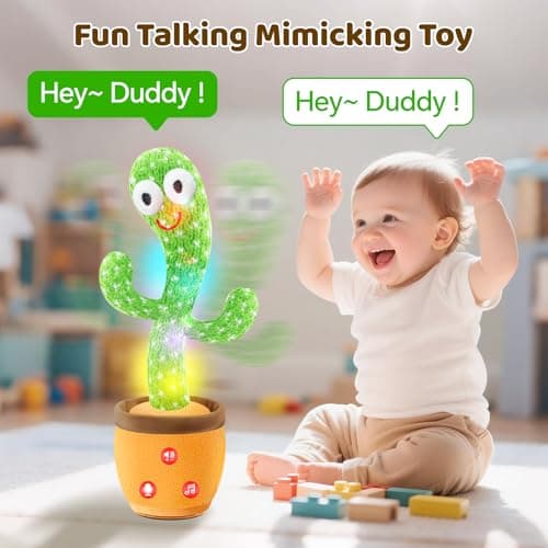 SANJOIN Dancing Talking Cactus Toy for Baby Toddler, Boys Girls Gifts Singing Mimicking Recording Repeating What You Say Baby Toys with 120 English Songs (Adjustable Volume) - Image 2