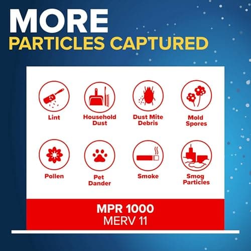 Filtrete 20x25x1 AC Furnace Air Filter, MERV 11, MPR 1000, Micro Allergen Defense, 3-Month Pleated 1-Inch Electrostatic Air Cleaning Filter, 2 Pack (Actual Size 19.688 x 24.688 x 0.84 in) - Image 5