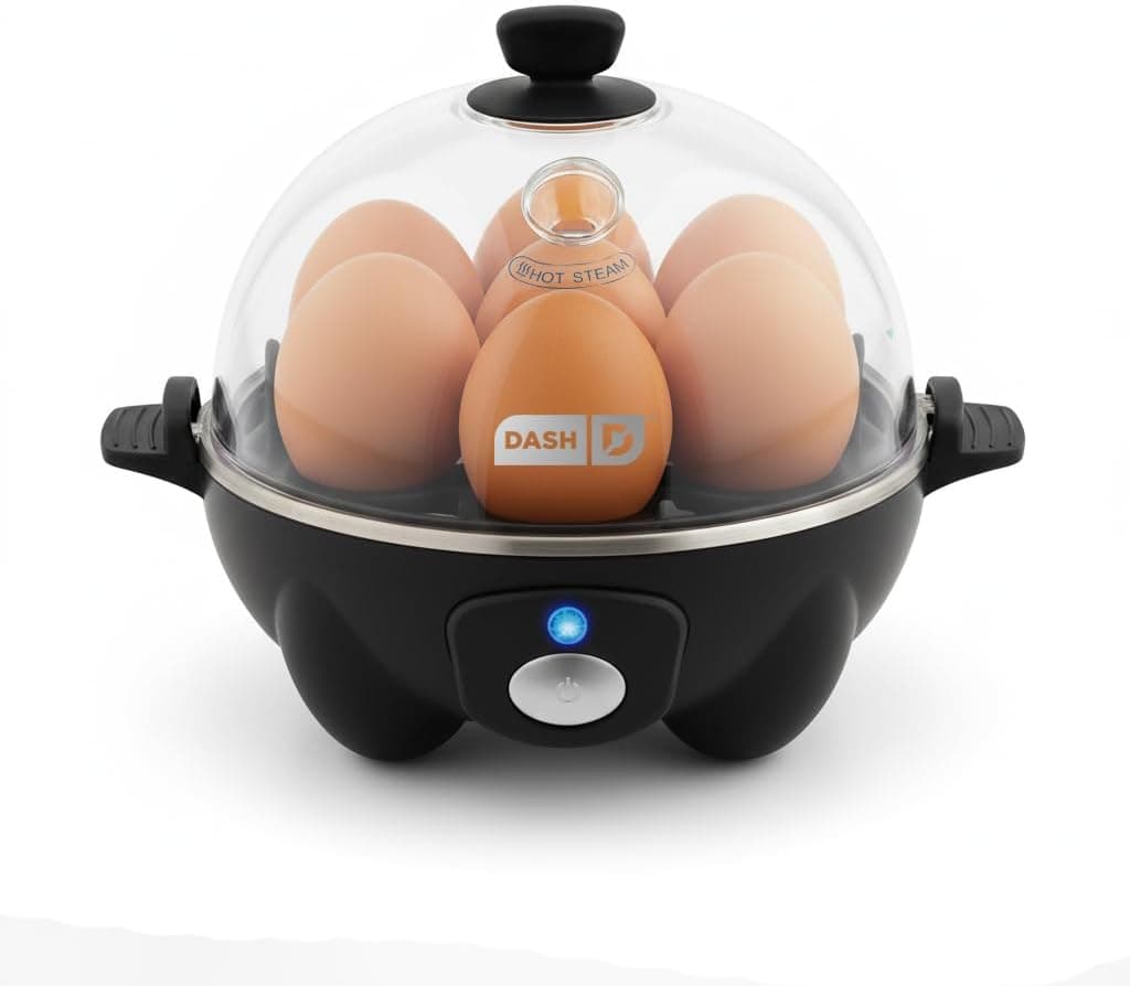 DASH Electric Rapid Egg Cooker for Hard Boiled/Poached/Scrambled Eggs or Omelets with Auto Shut-Off Feature, Black, 7 Egg Capacity 7 Eggs Black - Image 2