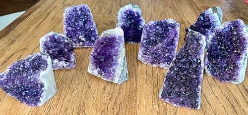 SUPERIOR Amethyst Crystal Rock Cluster [3/4 to 1 lbs] - Natural Edge, Flat Bottom, Healing & Calming Unique Amethyst Purple Geode Stone - Ideal Purple Decoration - Free Selenite Wand - Image 4