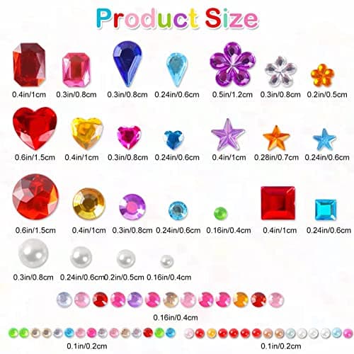 2774pcs Gem Stickers Jewels for Crafts - Self Adhesive Rhinestone Jewel Stickers, Stick on Gems Rhinestones for Crafts, Acrylic Bling Heart Stickers, Craft Supplies for Kids - Image 2
