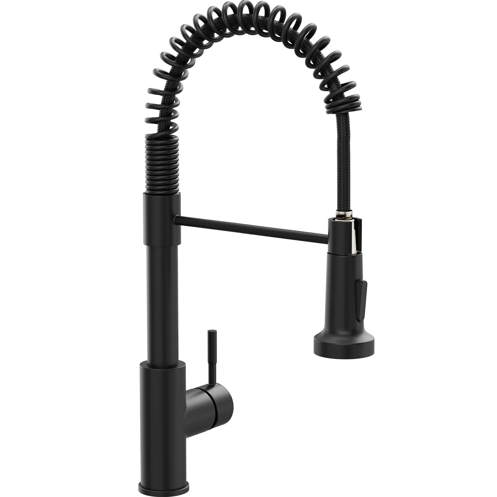 GIMILI Black Kitchen Faucet with Pull Down Sprayer Single Hole Spring Kitchen Sink Faucet, Suitable for Farmhouses, RV, Utility Laundry Room, Outdoor, and Campers. Llave para fregadero de cocina Matte Black Classic