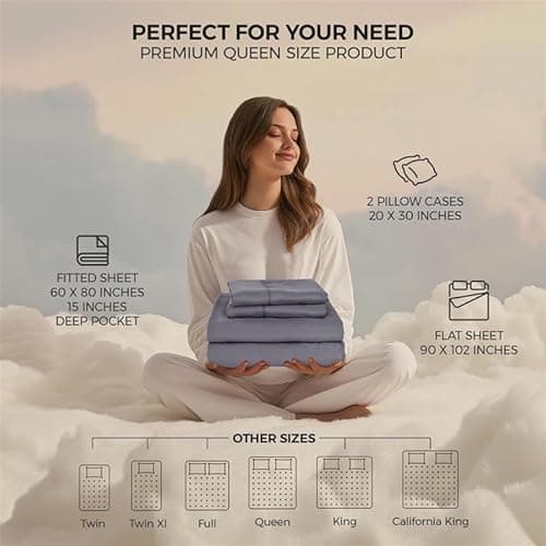 Utopia Bedding Queen Sheet Set – 4 Piece Bed Sheets for Queen Size Bed, Soft and Breathable Microfiber, Includes 1 Fitted Sheet, 1 Flat Sheet and 2 Pillowcases (Grey) - Image 3