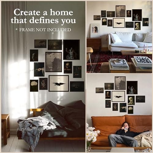 97 Decor Dark Academia Decor For Bedroom - Gothic Home Decor Aesthetic, Moody Dark Academia Wall Art, Vintage Halloween Posters For Room Aesthetic, Spooky Gothic Pictures Goth Decorations (UNFRAMED) - Image 4