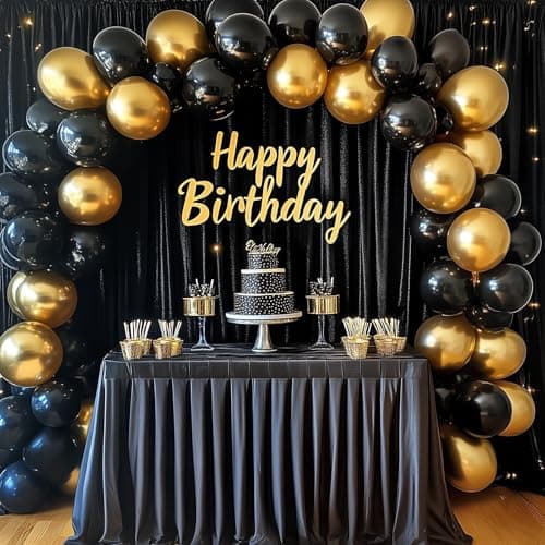 RUBFAC 129pcs Metallic Gold Balloons Different Sizes 18 12 10 5 Inch, Latex Balloon Garland Arch Kit for Party Graduation Wedding Holiday Happy Birthday Decoration - Image 7