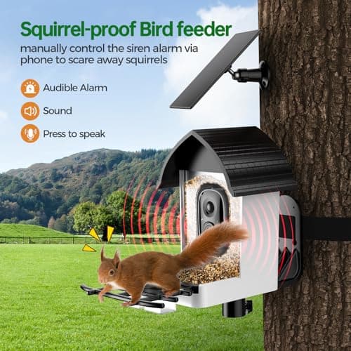 Bird Feeder with Camera - 2K HD Live View, AI Identification & Instant Alerts, Weatherproof for Outdoors, 2.4GHz WiFi Solar Powered Smart Feeder for Bird Lovers - Image 4
