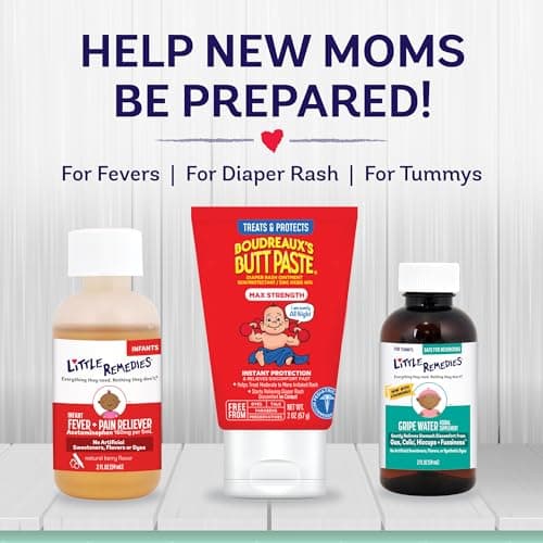 Little Remedies New Baby Essentials Kit with Saline Nasal Spray, Diaper Rash Cream, Gas Relief Drops, Gripe Water & More, Safe for Newborns - Image 4