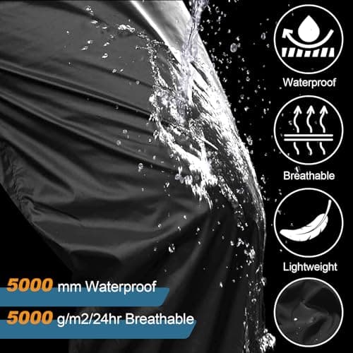 Men's Rain Pants Waterproof Rain Over Pants Windproof Hiking Pants for Outdoor Fishing Golf Motorcycle Cycling (1088 Black XL) - Image 3