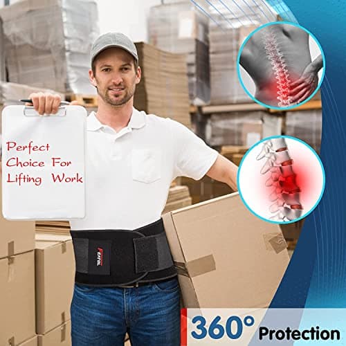 FEATOL Back Brace Support Belt-Lumbar Support Back Brace for Back Pain, Sciatica, Scoliosis, Herniated Disc Adjustable Support Straps-Lower Back Brace with Removable Lumbar Pad for Men & Women - Image 5