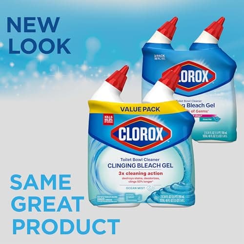 CLOROX Toilet Bowl Cleaner Clinging Bleach Gel, Ocean Mist, 24 Fl Oz, Pack of 2 (Package May Vary) - Image 2
