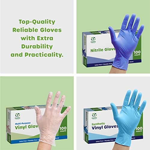 Comfy Package Black Nitrile Gloves [100 Count] 6 Mil, HEAVY DUTY Disposable Gloves for Food Prep, Cooking, Tattoo, Cleaning – Latex-Free, Powder-Free, Textured Fingertips - Large - Image 6