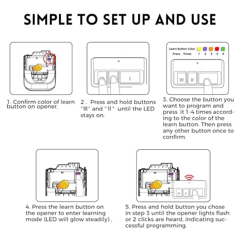 2 for Chamberlain LiftMaster Craftsman Garage Door Opener Remote 893LM 893Max 971LM Universal - Image 5
