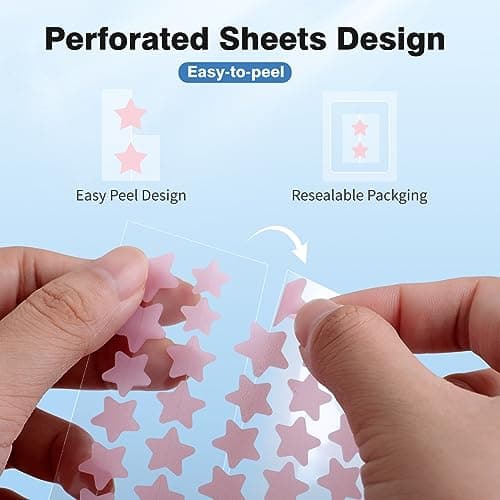 QUSTERE Pimple Patches for Face, Hydrocolloid Acne Patches, Cute Star Zit Covers, Colorful Spot Stickers with Tea Tree, Salicylic Acid & Cica Oil| 3 Sizes (10mm, 12mm & 14mm) |200 Count - Image 6