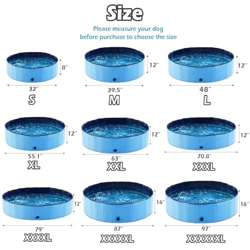 Jasonwell Foldable Dog Pet Bath Pool Collapsible Dog Pet Pool Bathing Tub Kiddie Pool Doggie Wading Pool for Puppy Small Medium Large Dogs Cats and Kids 71" Blue - Image 7