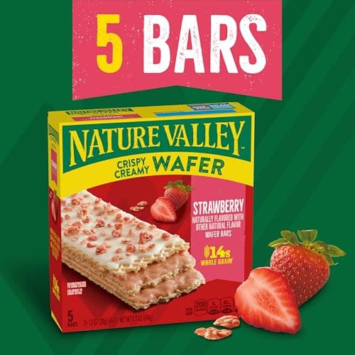 Nature Valley Crispy Creamy Wafer Bars, Strawberry, Whole Grain, 5 Bars, 6.5 oz - Image 3