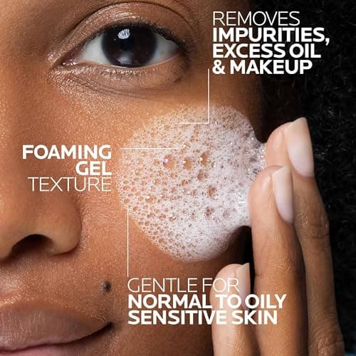 La Roche-Posay Toleriane Purifying Foaming Facial Cleanser, Niacinamide + Ceramides + Prebiotic Thermal Water, Oil Free Face Wash For Oily Skin, Pore Cleanser Safe For Sensitive Skin, Soap Free - Image 4