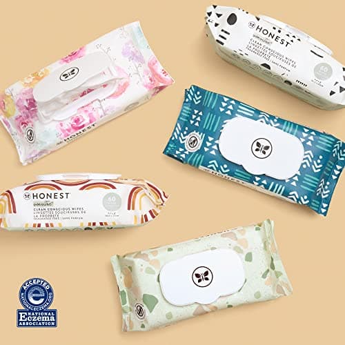 The Honest Company Clean Conscious Multi-Use Wipes | Hypoallergenic + Unscented for Sensitive Skin | Over 99% Water, Compostable, Plant Based, Baby Wipes | Geo Mood, 60 Count - Image 4