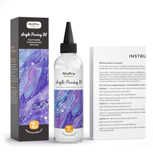 Nicpro 7 Ounce Silicone Pouring Oil for Art, Dramatic Cell Activator for Acrylic Paint Pour, 100% Silicone Medium Compatible with All Painting Acrylic or Watercolor - Image 6