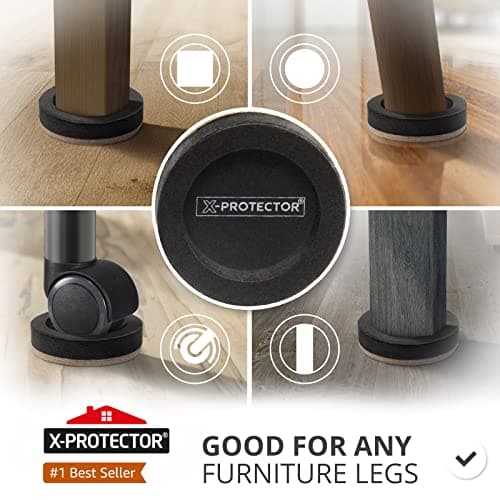 Felt Furniture Sliders for Hardwood Floors X-PROTECTOR 16 PCS 3 ½” - Furniture Slider with Unique Design - Heavy-Duty Furniture Movers for Hard Surfaces - Felt Sliders - Move Your Furniture Easily! - Image 2