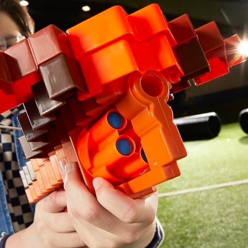 Nerf Minecraft Pillager's Crossbow Dart Blaster, 6 N1 Darts Compatible Only N1 Dart Blasters, 6 Dart Capacity, Ages 8+ - Image 4