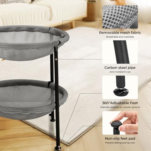 Double Cat Hammock Bed，Elevated and Raised Cat Beds for Indoor and Large Cats - Image 3