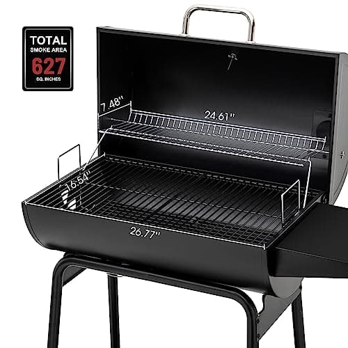 Royal Gourmet CC1830 30 Inch Barrel Charcoal Grill with Warming Rack, Outdoor BBQ Grill with 627 Sq. In. Grilling Space for Backyard, Patio and Parties, Black - Image 4