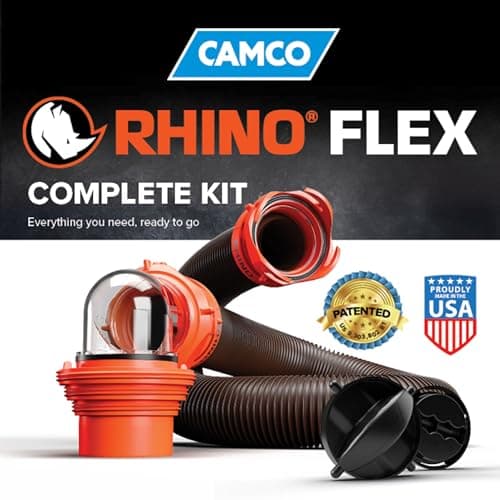 Camco RhinoFLEX 15-Ft RV Sewer Hose Kit - Features Clear Elbow Fitting w/Removable 4-in-1 Adapter - Connects to 3” Slip or 3”/3.5”/4” NPT Threaded Sewer Connection (39770) - Image 7