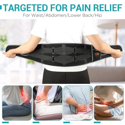 Comfytemp Cordless Heating Pad with Massager for Back Pain Relief, Portable Lower Back Massager Wearable, Birthday Gifts for Dad Mom Men Women Elderly, Rechargeable Period Cramps, 3 Heat Auto-Off, 58" - Image 4