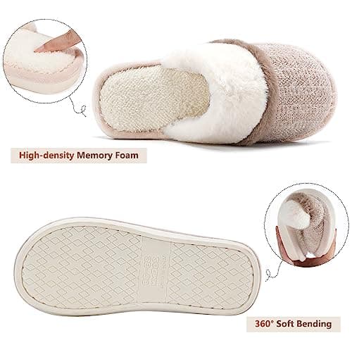Cozy Slippers for Women Indoor and Outdoor Fuzzy House Shoes with Memory Foam Anti-Skid Sole Gifts for Women Mom Ladies her - Image 3