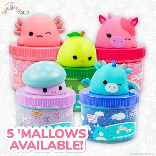 Original Squishmallows Premium Cloud Slime, 3-Pack, 9 Add Ins, 8 oz. Fluffy Slimes, for Kids, Bulk, Great 6 Year Old Toys & Party Favors, Super Soft Sludge Toy - Image 7