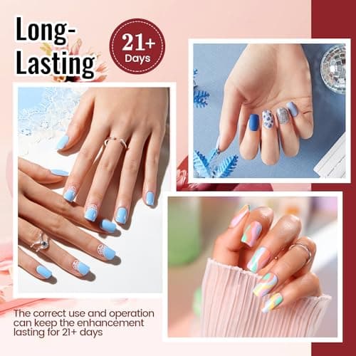 JODSONE Gel Nail Polish Kit with U V Light 32 Colors Gel Polish Nail + 4 Functional Adhesive Bottles Kit Soak Off Manicure Tools Gifts for Women - Image 4