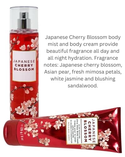 Bath & Body Works Fine Fragrance Mist & Ultra Shea Body Cream Japanese Cherry Blossom 2 Piece Set Full Size 8oz. - Image 3
