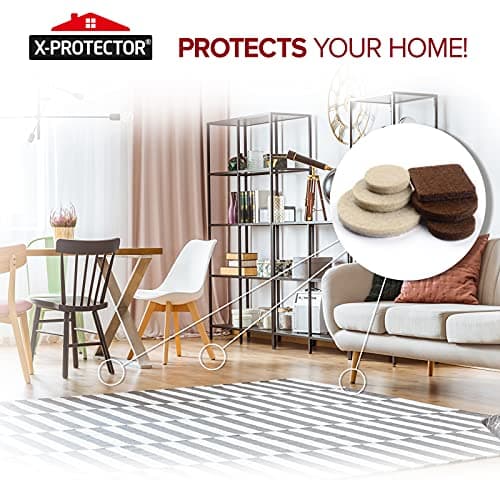 Felt Furniture Pads X-PROTECTOR 133 PCS Premium Furniture Pads - Felt Pads Furniture Feet Best Wood Floor Protectors - Protect Your Hardwood & Laminate Flooring! Brown and Beige - Image 6