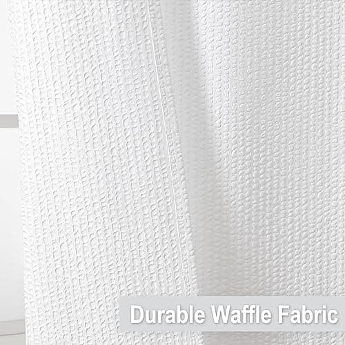 OVZME Berry White Shower Curtain, Embossed Textured Fabric Shower Curtain for Bathroom - Soft Cloth & Hotel Spa Luxury, Water Repellent, Machine Washable Shower Curtain, 72X72, White - Image 7