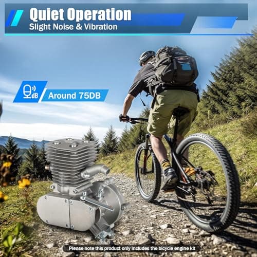 LIYUANJUN 100CC Bicycle Engine Kit, 2 Stroke Gas Powered Bike Motor Conversion Kit Gas Motorized Motor Bike Motor Cycle Full Set Carburetor Assembly CDI Ignition Exhaust Muffler Fuel Tank (with Valve) - Image 6