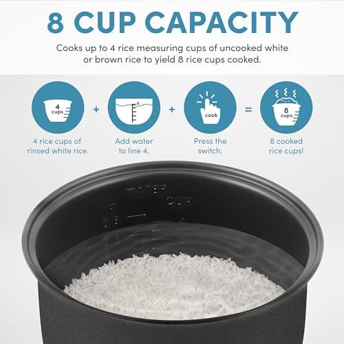AROMA Digital Rice Cooker, 4-Cup (Uncooked) / 8-Cup (Cooked), Steamer, Grain Cooker, Multicooker, 2 Qt, Stainless Steel Exterior, ARC-914SBD - Image 5