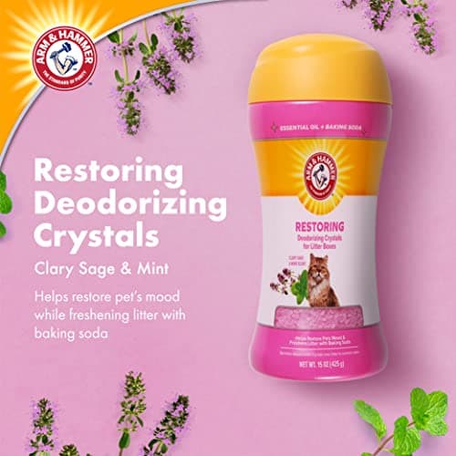 Arm & Hammer Restoring Cat Litter Box Deodorizing Crystals, Clary Sage & Mint Scent - Cat Smell Eliminator for Home, Odor Control, Cat Litter Crystals, Cat Essentials, 15 Ounce - Image 3