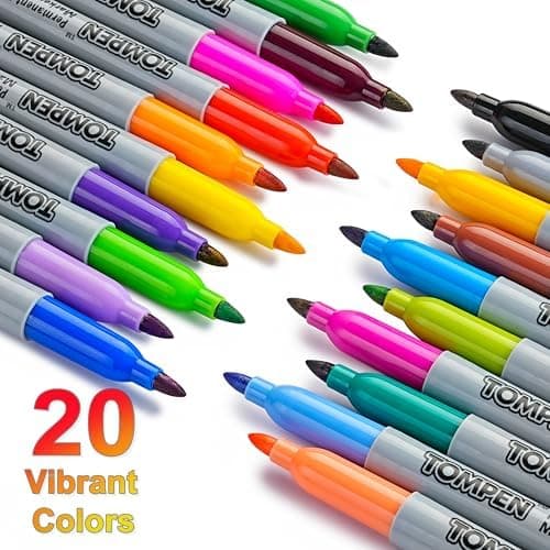 Permanent Markers Fine Tip 200 Pack Bulk,20 Assorted Colors,Waterproof Permanent Marker with Quick Drying on Wood,Plastic,Paper,Metal,Mirror for Gifts Office School Classroom - Image 3