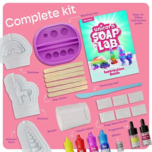 Dan&Darci Unicorn Soap Making Kit - Girls Crafts DIY Project Age 6+ Year Old Kids - Unicorn Girl Gifts - Science STEM Activity Teenage Gift - Make Your Own Soap Kits - Craft Toys Ages 6 7 8 9 10 11 12 - Image 2