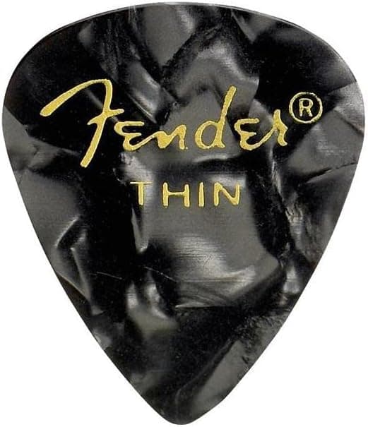 Fender Premium Celluloid Guitar Picks 351 Shape, Black Moto, Thin, 12-Pack Thin 12-Pack Black Moto - Image 2