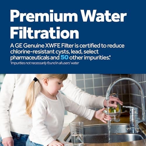 GE XWFE Refrigerator Water Filter, Genuine Replacement Filter, Certified to Reduce Lead, Sulfur, and 50+ Other Impurities, Replace Every 6 Months for Best Results, Pack of 1 - Image 2
